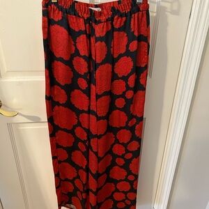 Red and Black Wray NYC Floral Pants